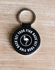 Get Your Pink Back™ Black & White Collection Leather Keychain