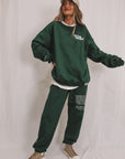 Affirmations Collection Sweat Set Forest Green Sweatshirt