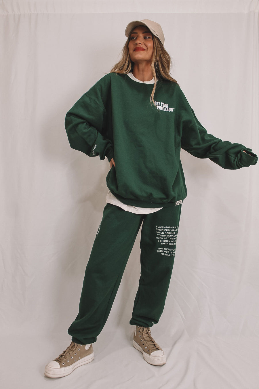 Affirmations Collection Sweat Set Forest Green Sweatshirt