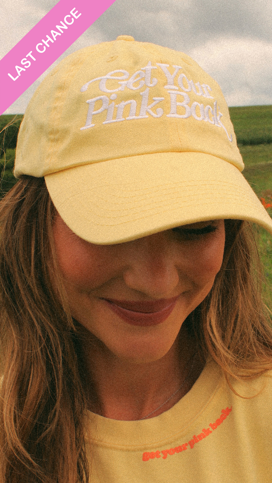 Last Chance! Get Your Pink Back Feather Line Yellow Dad Hat