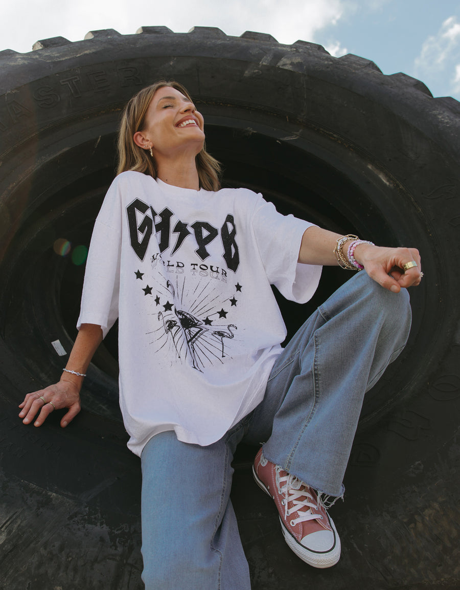 Thunderstruck White Tee
