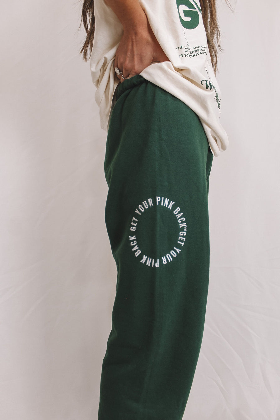 Affirmations Collection Sweat Set Forest Green Sweatpants