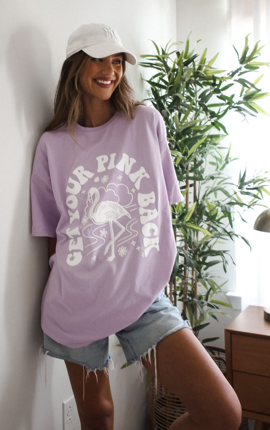 Get Your Pink Back Violet Pigment Dyed Puffy Tee