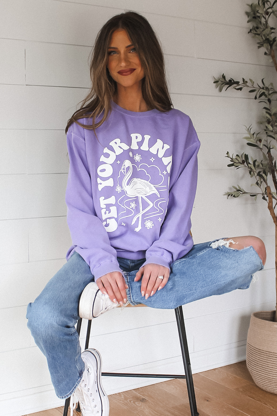 Get Your Pink Back™ Limited Edition Pigment Purple Puffy Crewneck