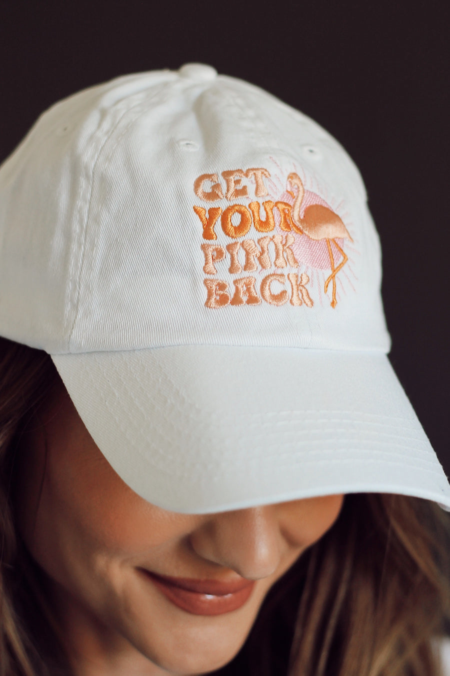 Get Your Pink Back White Dad Hat