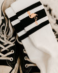 Get Your Pink Back™ Embroidered Flamingo Striped Socks