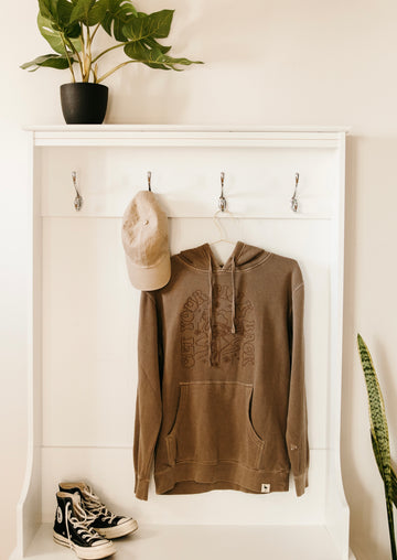 Get Your Pink Back  Embroidered Hoodie Clay